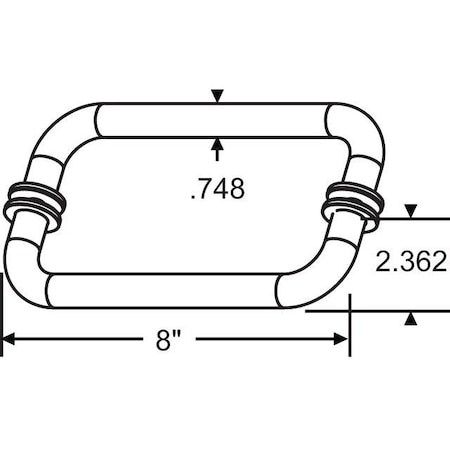 Strybuc 8in Tubular Pull Handle 22-250BCH-8